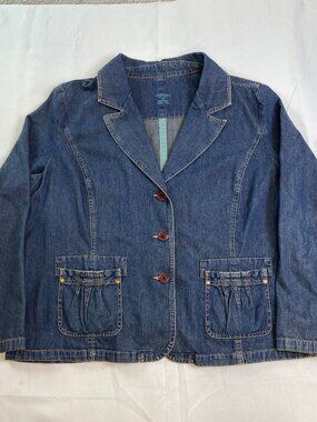 Denim Blazer Jacket | 100% Cotton Structured Casual 2X Sonoma 💙